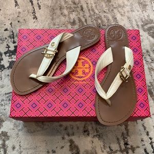 Tory Burch White Leather Sandals